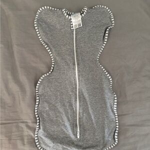 Gray Baby Swaddle sleep sack, love to dream